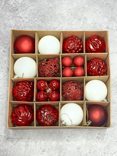 Bolas navideñas en caja 16 unidades