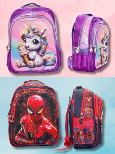 Mochila 3D infantil - 3 compartimentos