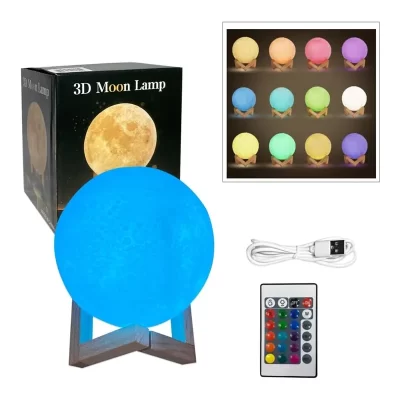 Velador luna RGB 3D