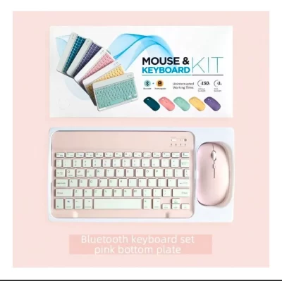 Kit teclado inalambrico + mouse pastel AN-030